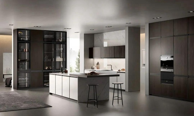 廚柜定制開放式廚房臺面巖板中島臺